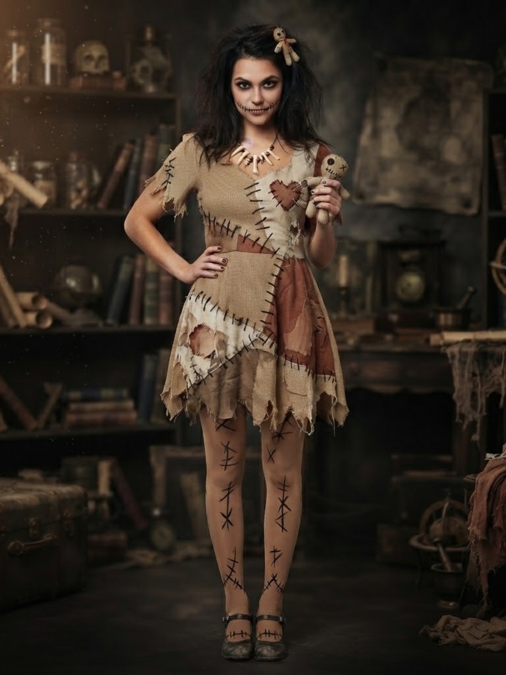 NWT Faux Stitch Costume Pantyhose